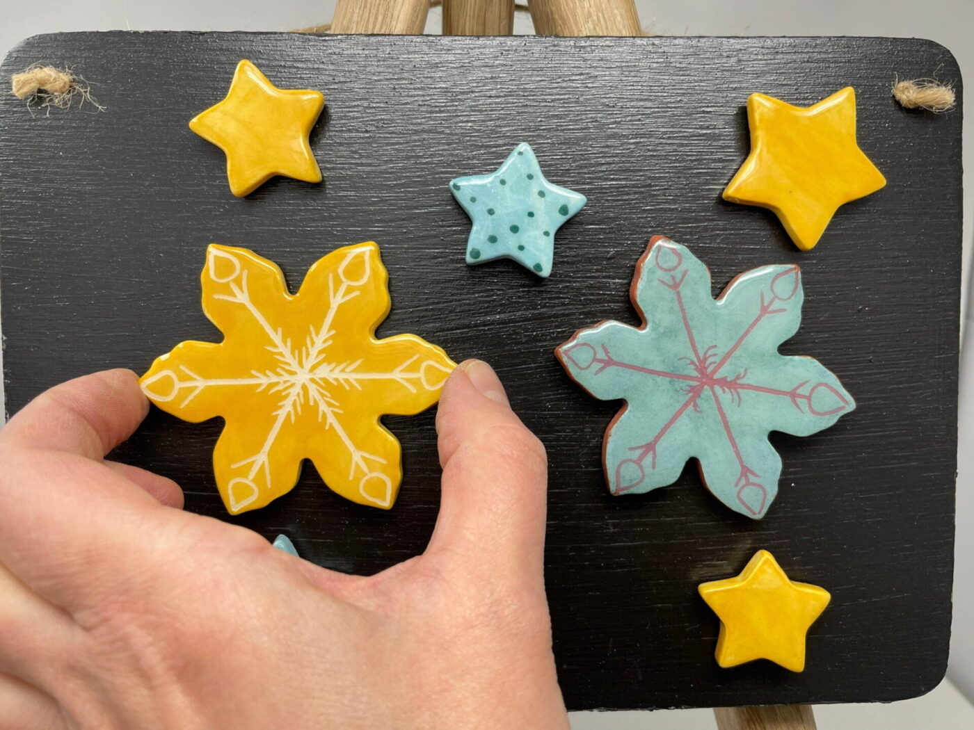 Christmas Snowflake & Star Magnet Set of 7 — alternate angle