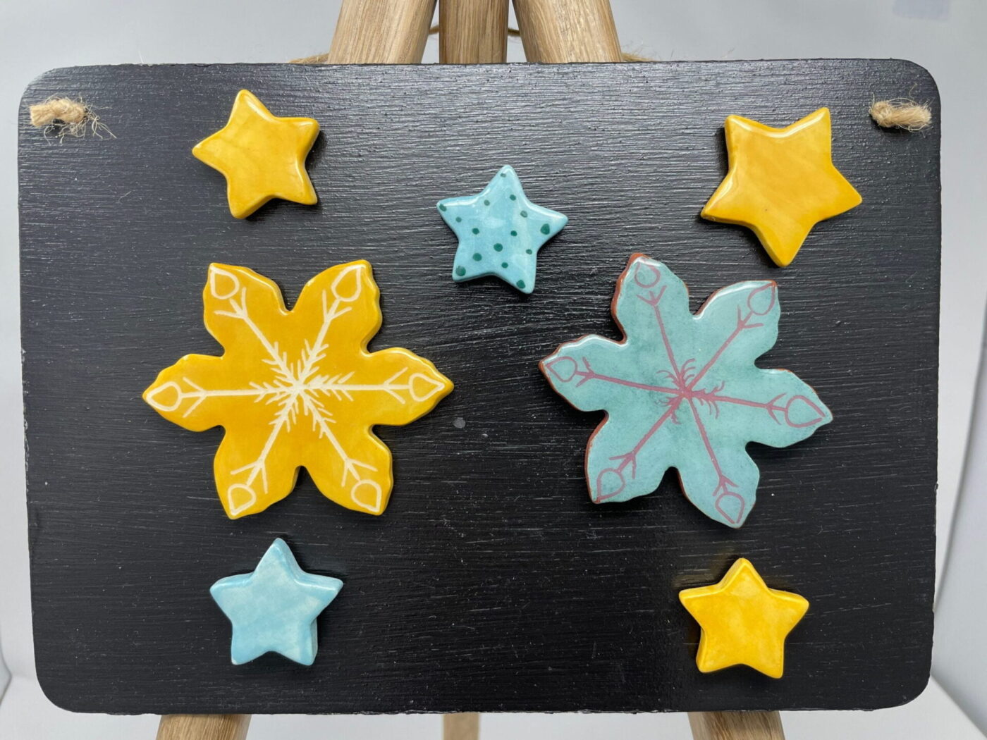 Christmas Snowflake & Star Magnet Set of 7 — top view