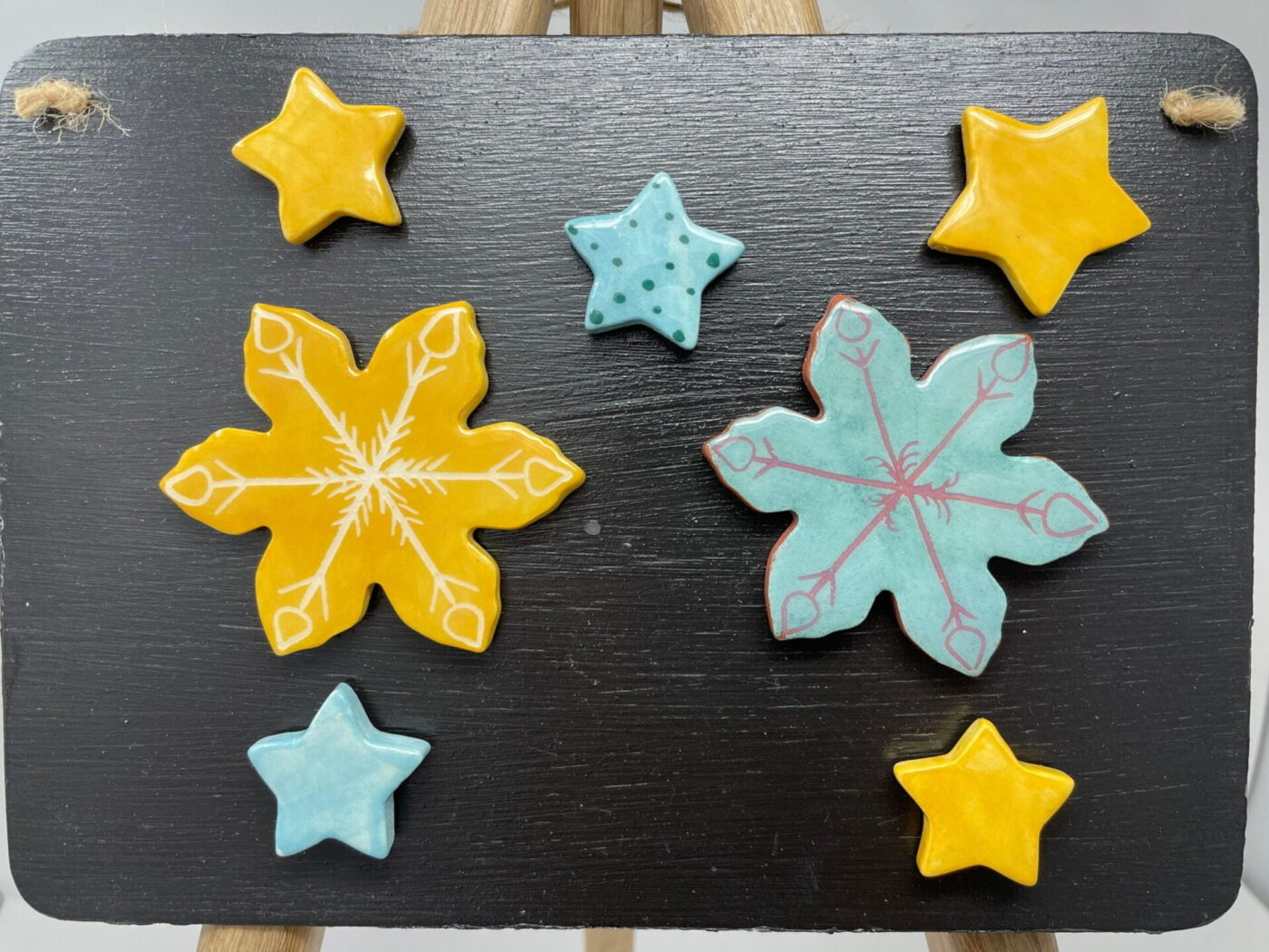 Christmas Snowflake & Star Magnet Set of 7 — detail view