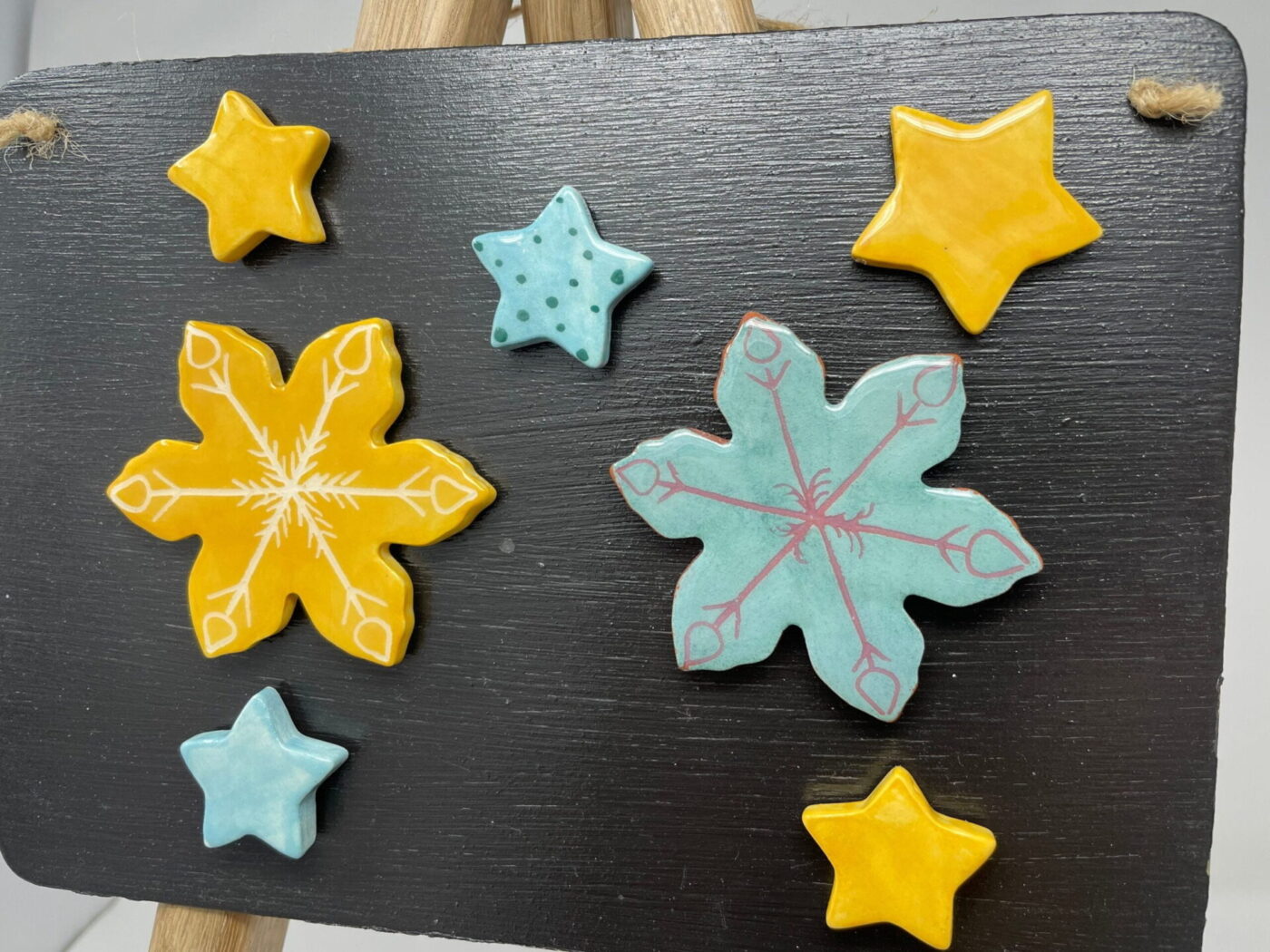 Christmas Snowflake & Star Magnet Set of 7 — back view