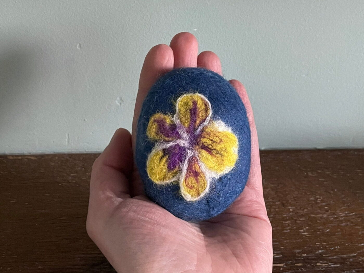Blue Wool Felted Dove Soap