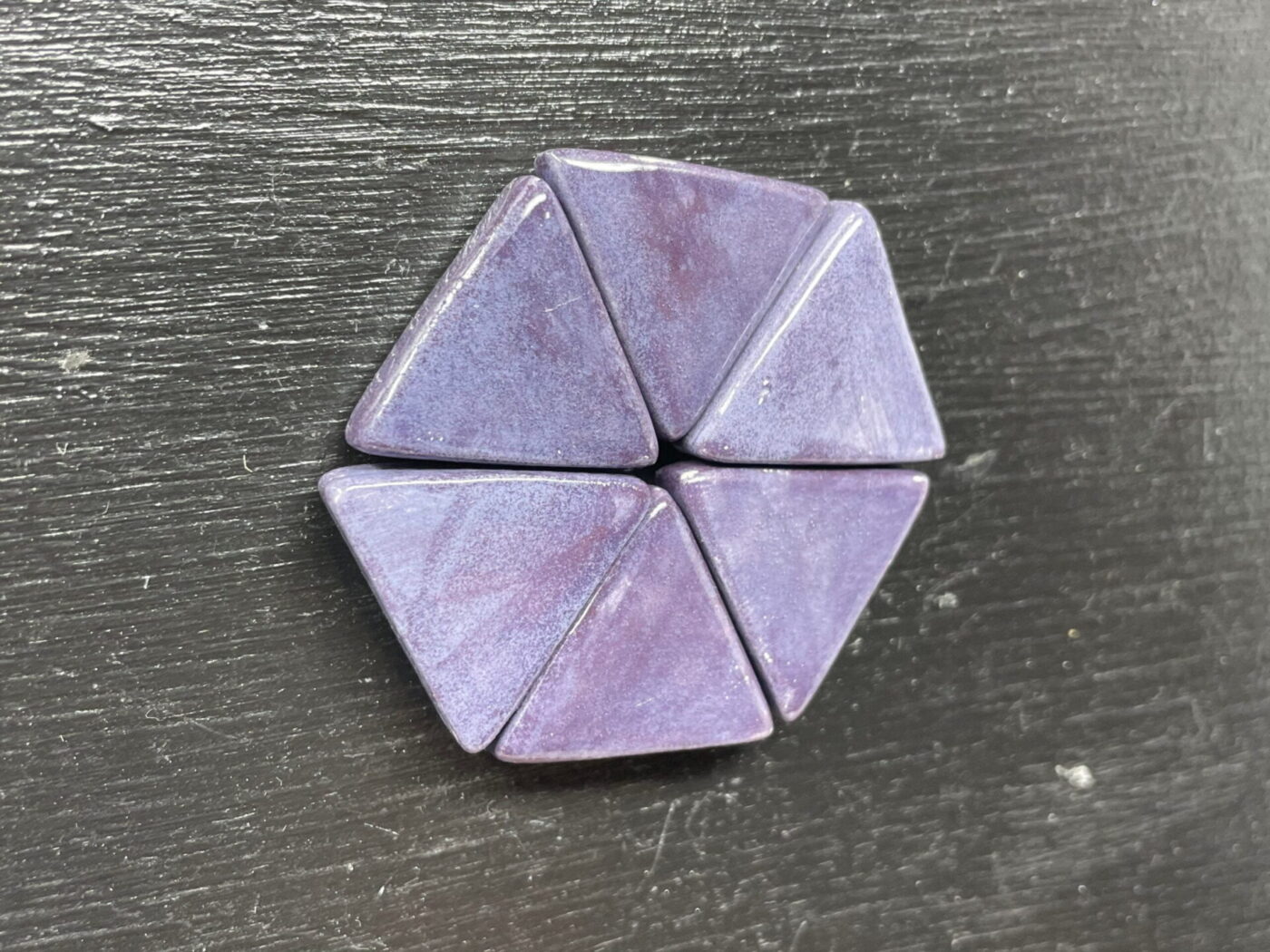 Purple Ceramic Triangle Magnets — Set of 6 — styling detail