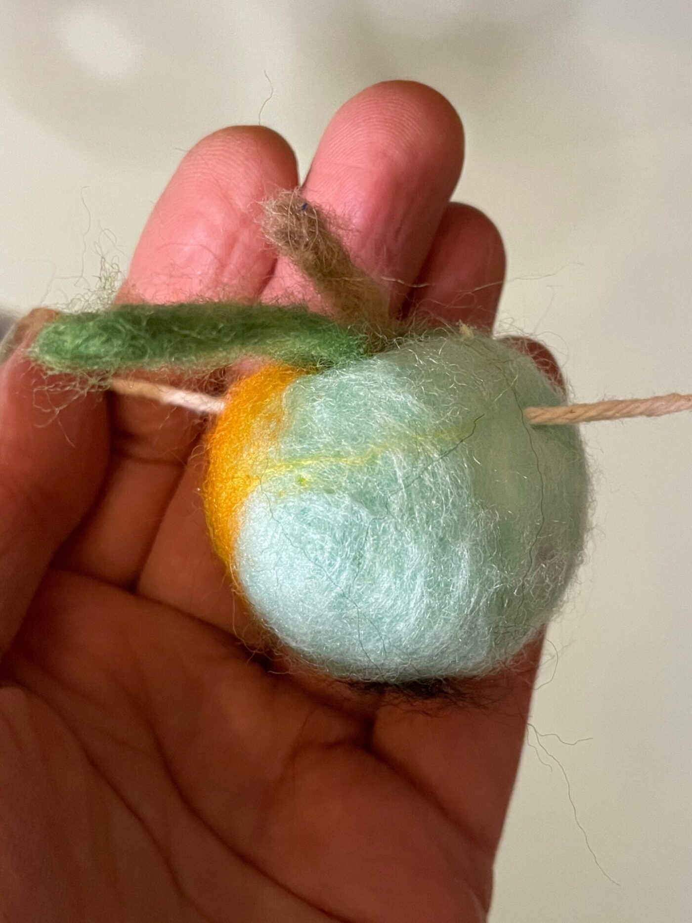 Wool Felted Fruit Garland — scale view