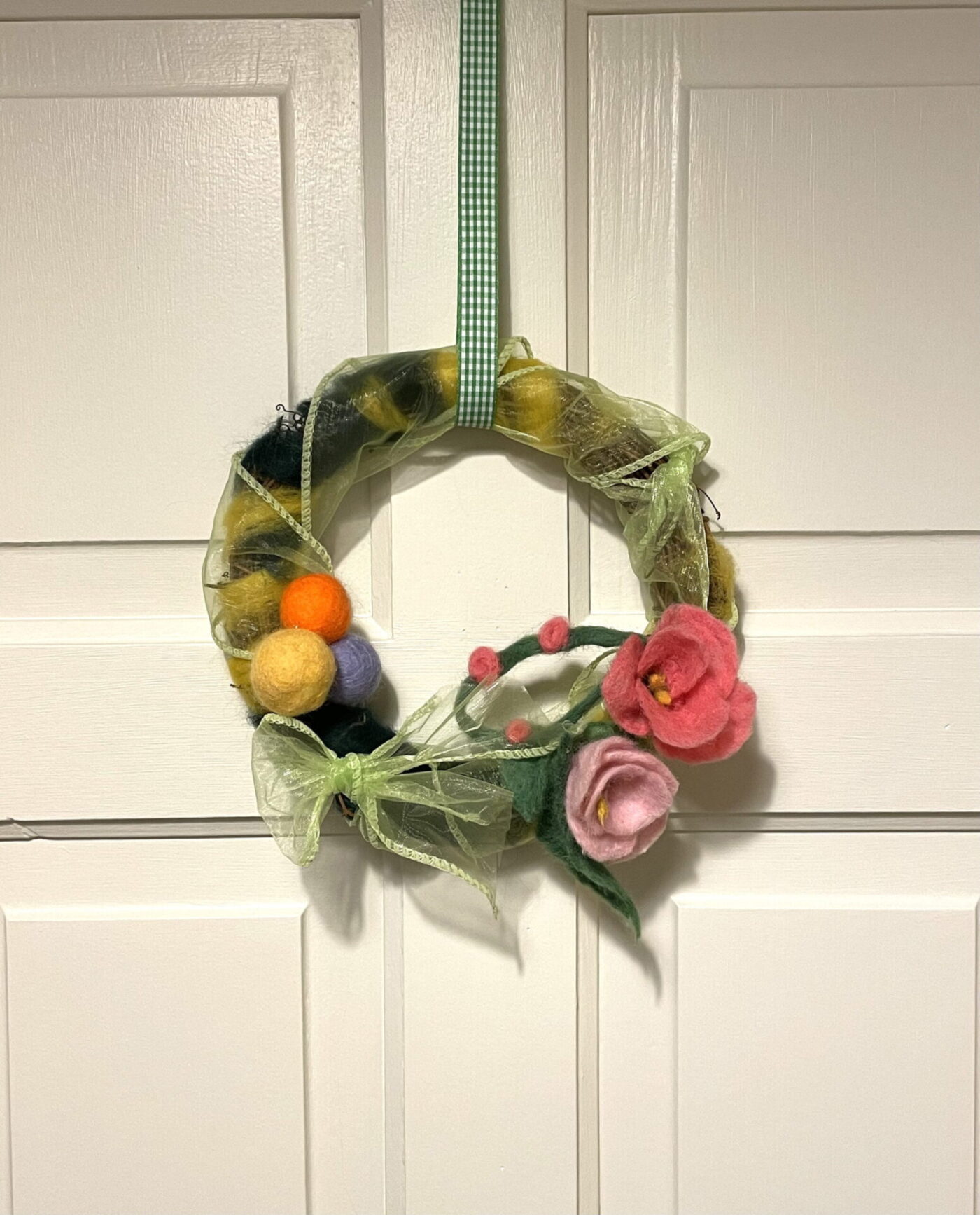 Wool Felted Spring Wreath