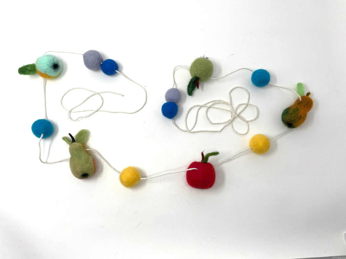 Wool Felted Fruit Garland — alternate angle