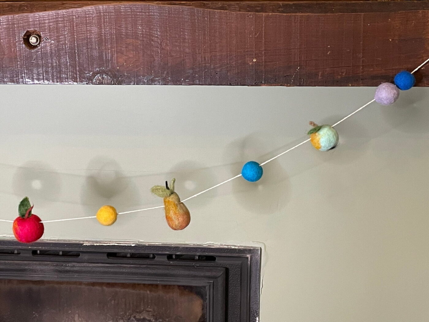 Wool Felted Fruit Garland — back view