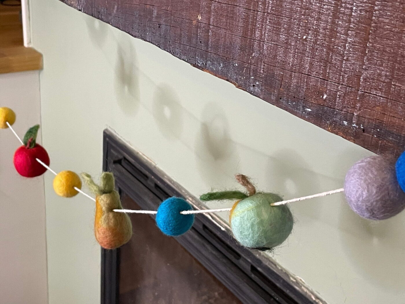Wool Felted Fruit Garland — styling detail