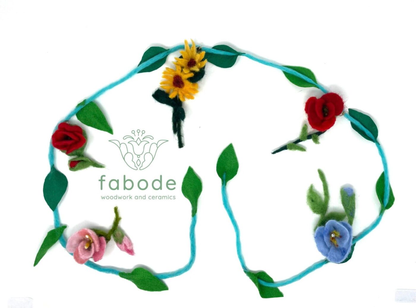 Wool Felted Vine & Flowers Garland