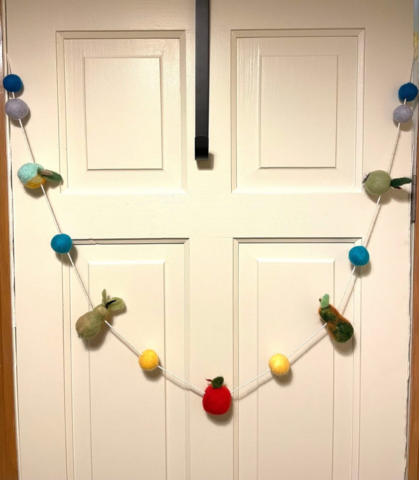 Wool Felted Fruit Garland — detail view