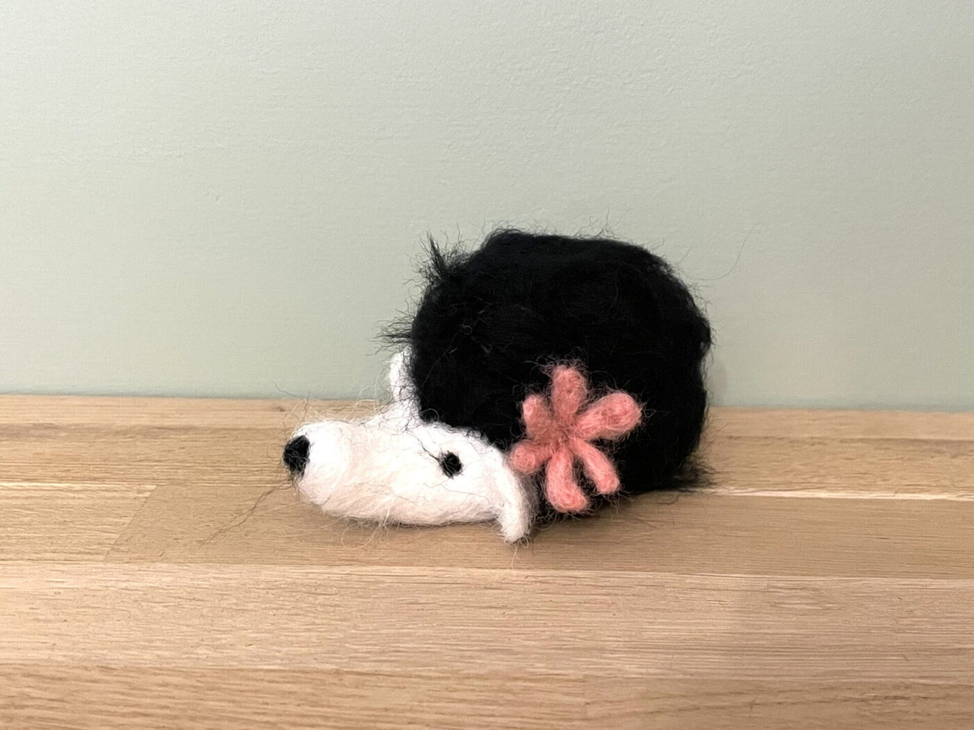 Fuzzy Wool Felted Hedgehog Ornament — alternate angle