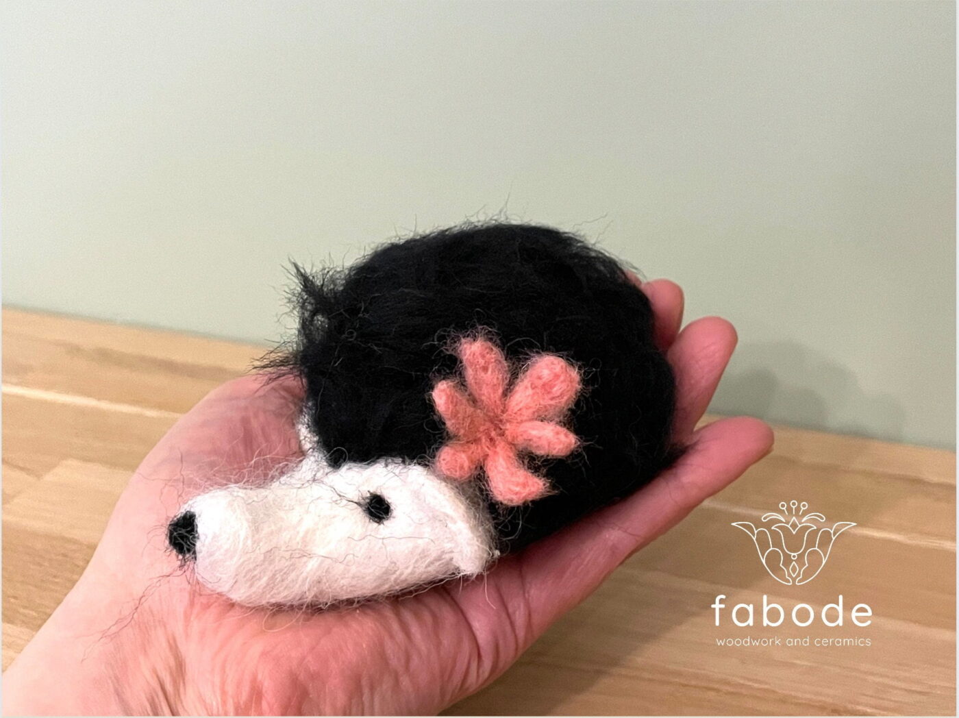 Fuzzy Wool Felted Hedgehog Ornament