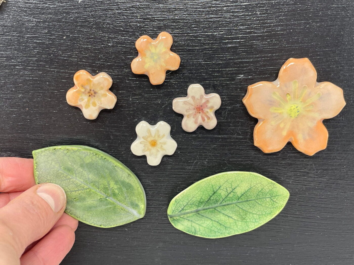 il_fullxfull.4866867366_j4v0.jpg Peach Flower Ceramic Magnet Set of 7