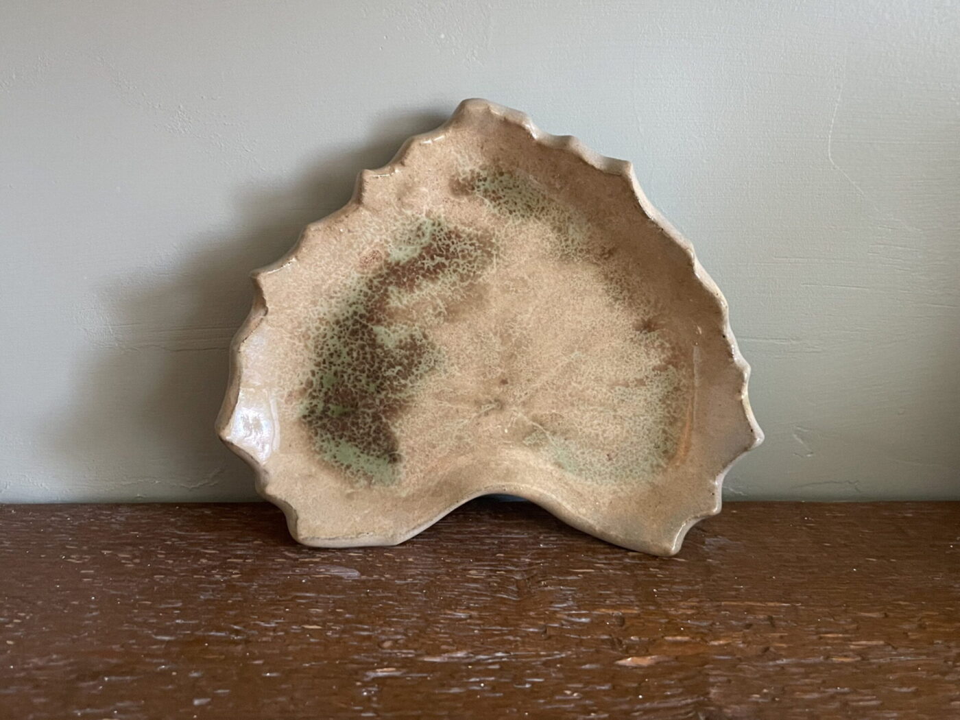 Autumn Leaf Ceramic Soap & Trinket Dish — top view