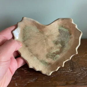 Handmade pottery autumn shades ceramic leaf shaped Soap dish / trinket dish