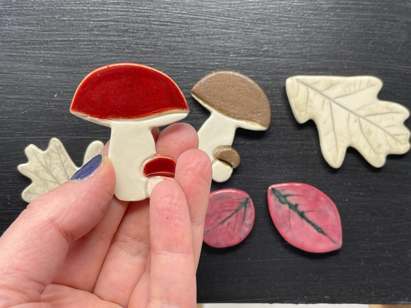 Mushrooms & Autumn Leaves Magnet Set