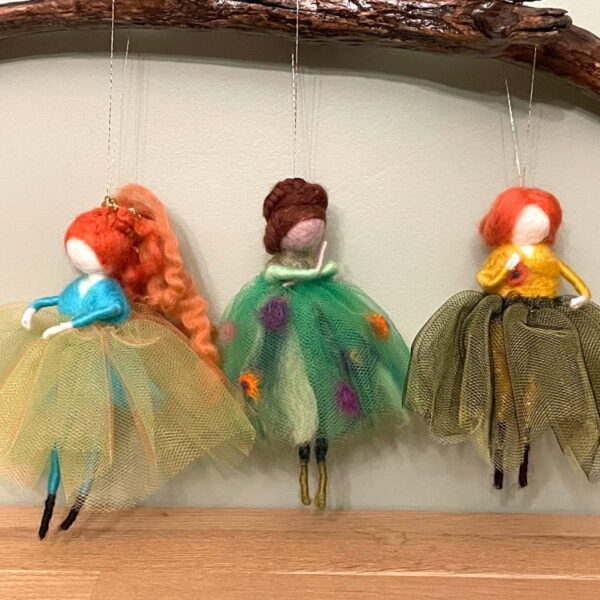 Handmade Wool Felted Ballerina Ornaments - Unique Home Decor
