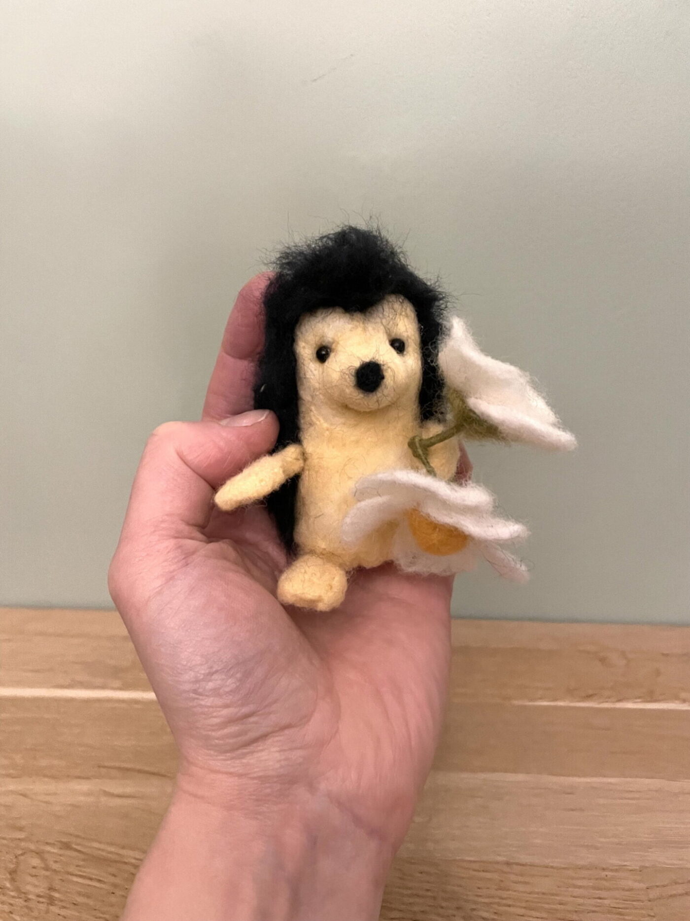 Wool Felted Hedgehog Family — alternate angle
