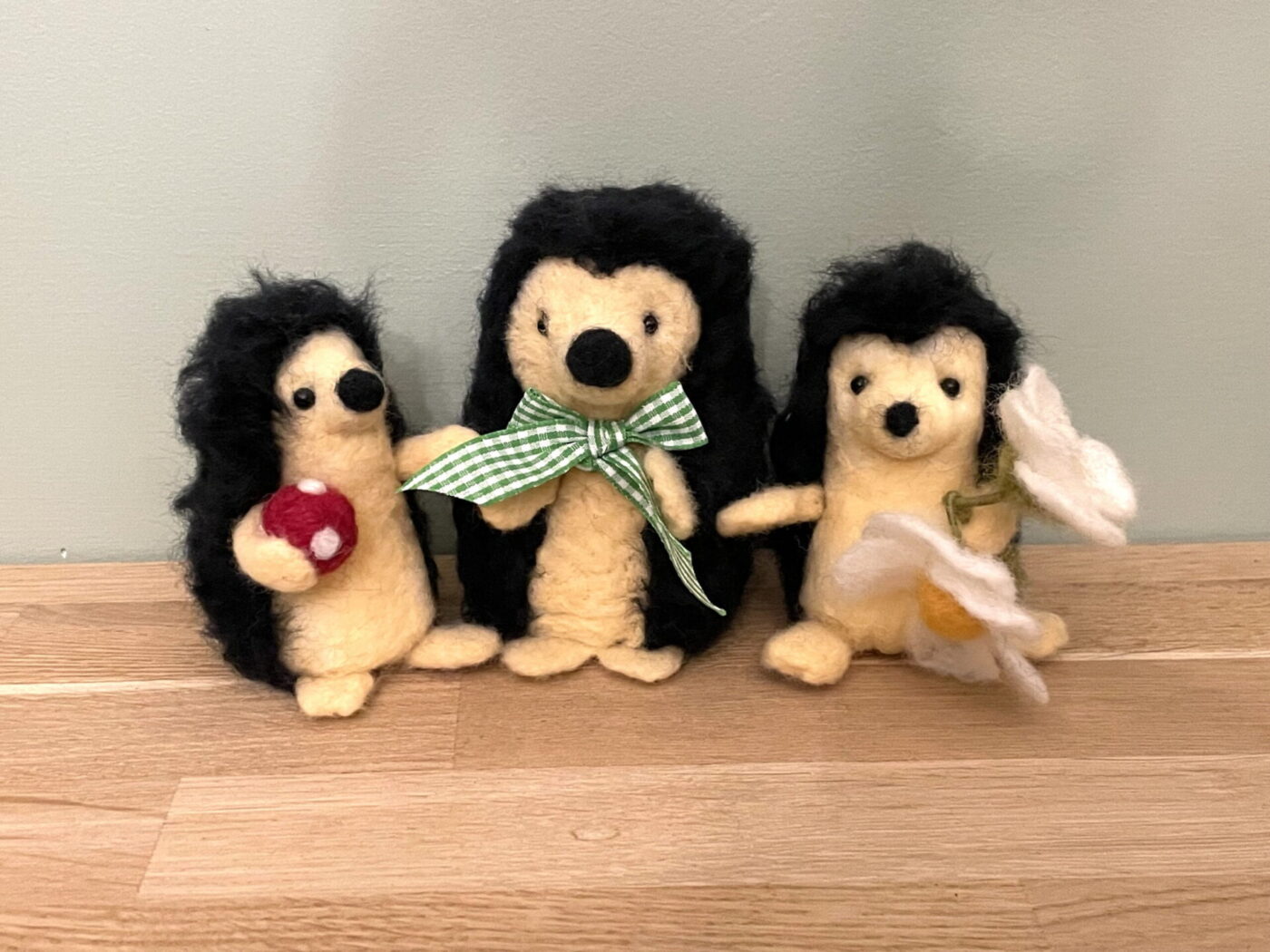 Wool Felted Hedgehog Family