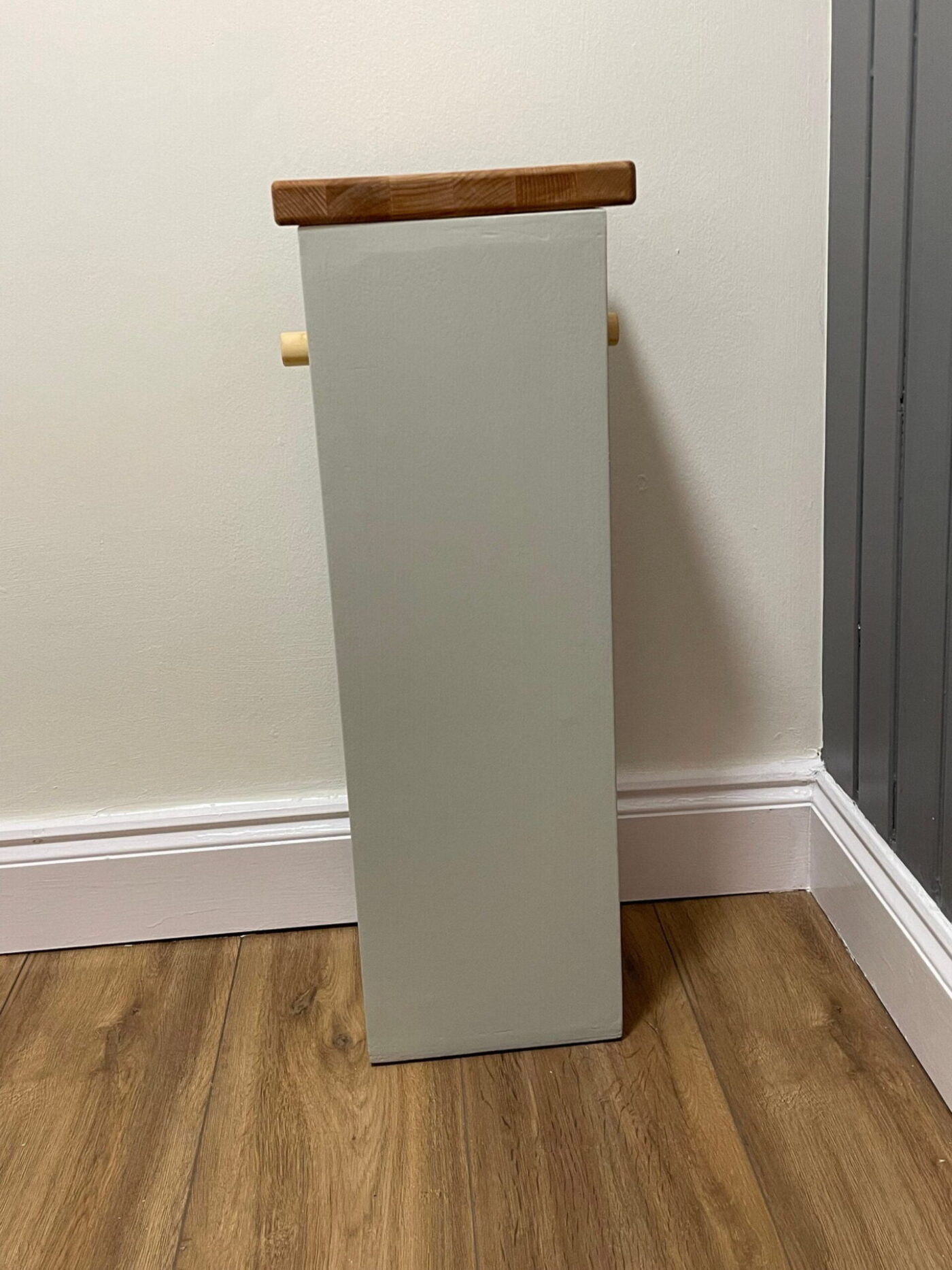 Wooden Toilet Roll Holder — Light Colours — alternate angle