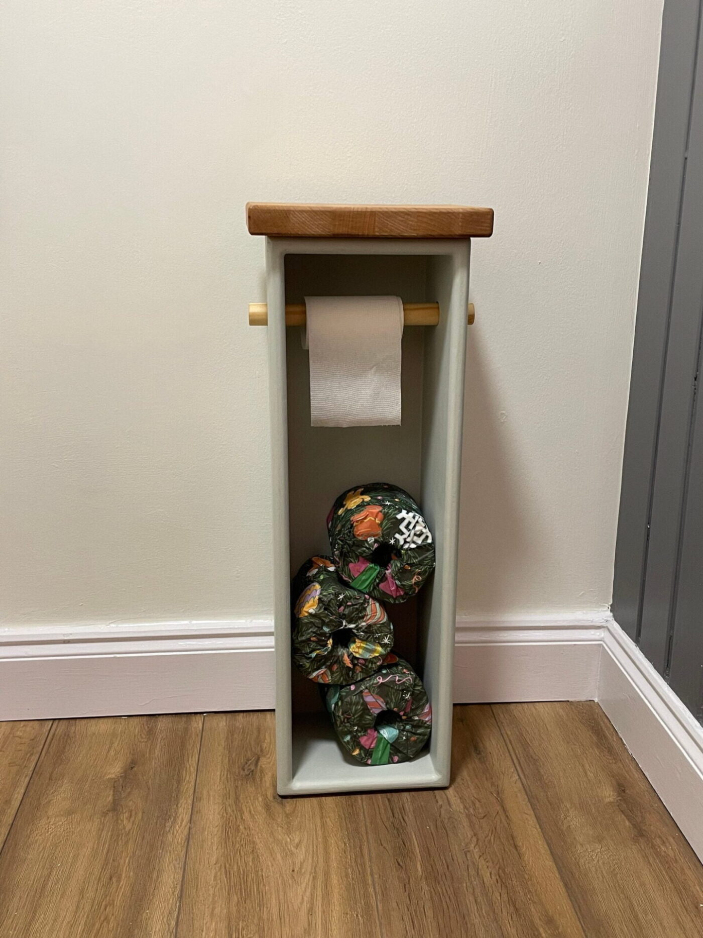 Wooden Toilet Roll Holder — Light Colours