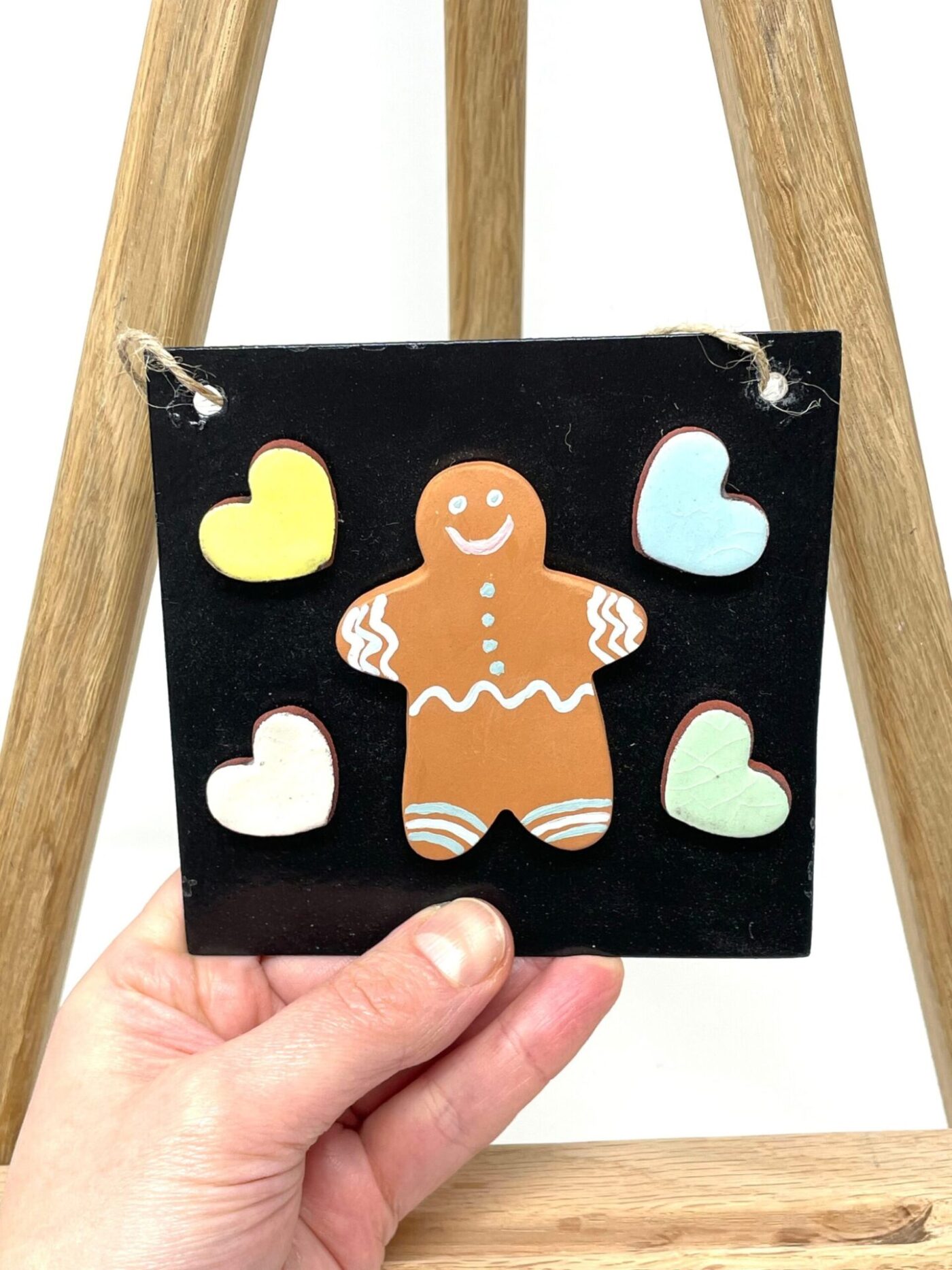 Gingerbread & Hearts Magnet Board Set — back view