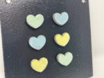 Set of 6 pastel coloured mini Ceramic love heart magnets / Valentine’s heart fridge magnets/ set of 6 magnets
