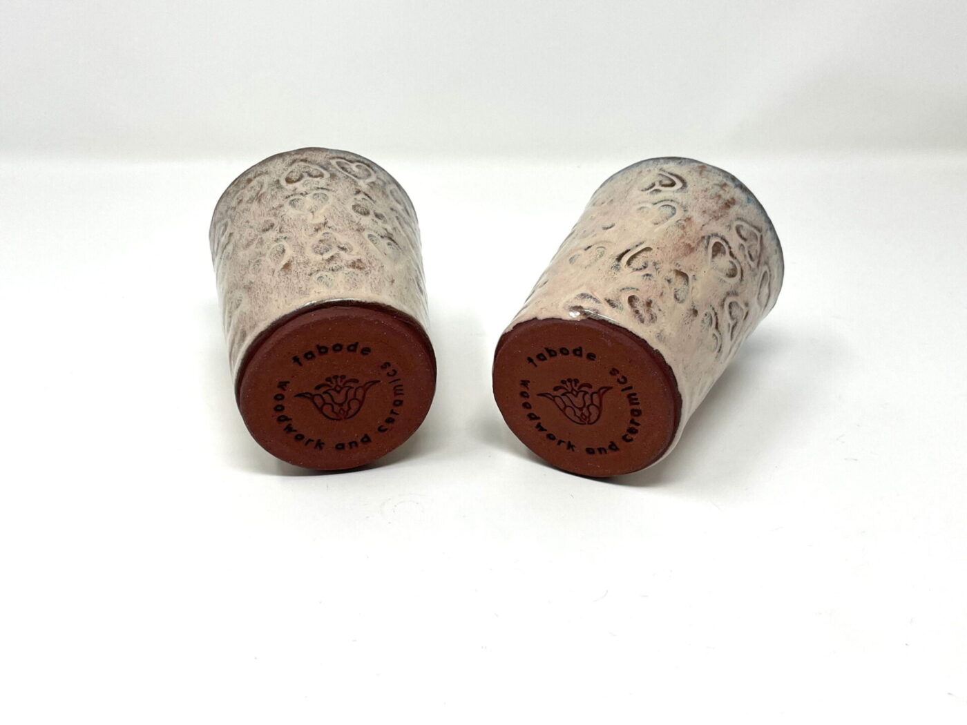 Light Pink Heart Ceramic Tumblers (Set of 2) — scale view