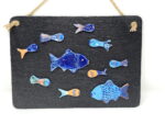 Set of 11 ceramic magnet fish / handmade fish pottery magnet