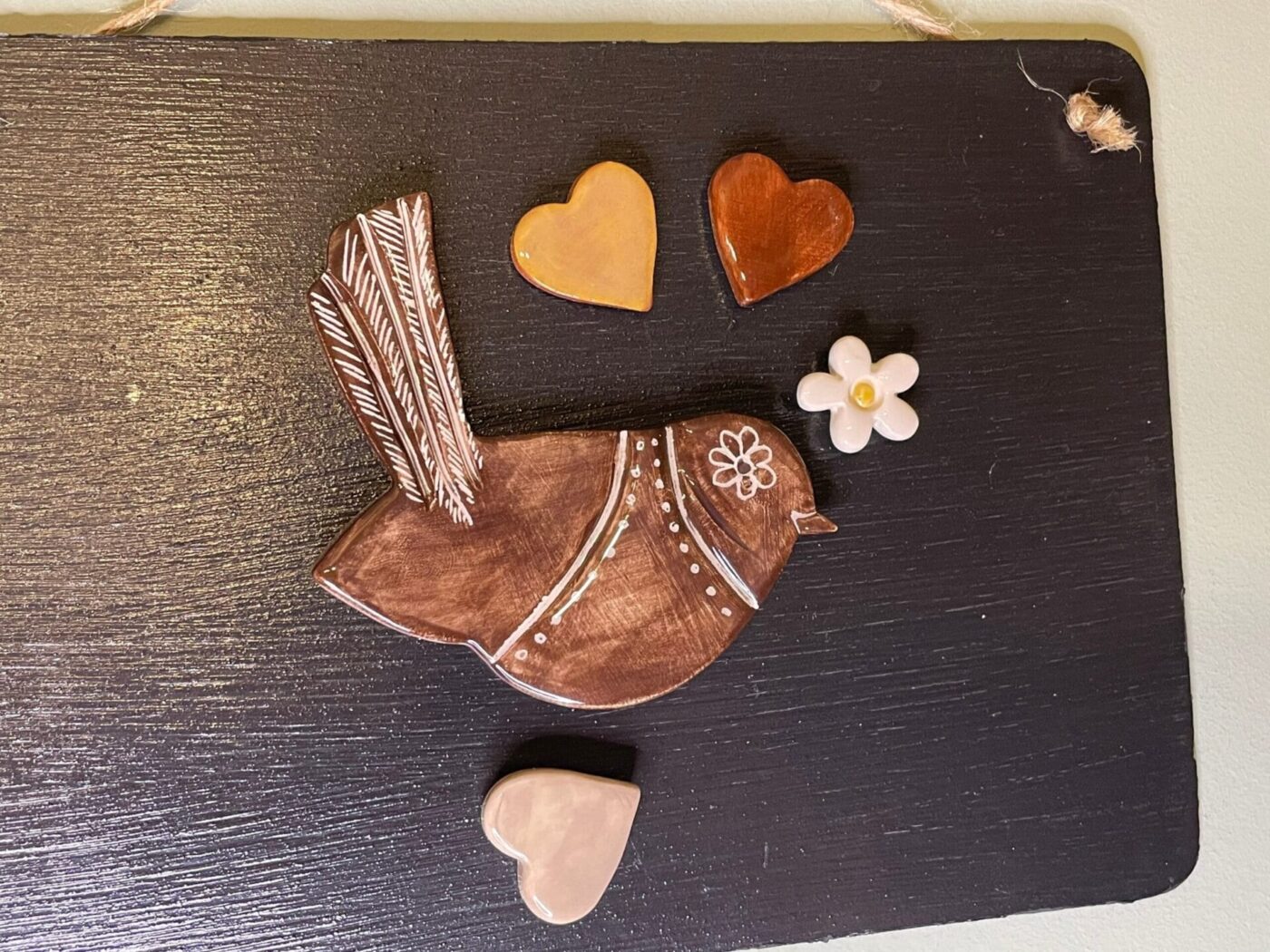 Autumn Magnet Set — Bird, Flower & Hearts — alternate angle