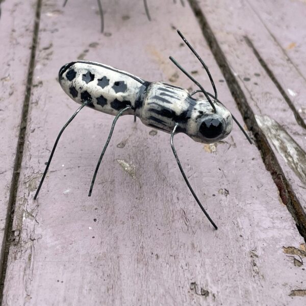 Handcrafted Ceramic Black and White Insect Decor | Unique Plant Friend Ornament