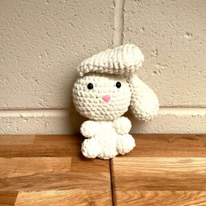 Hand Crocheted Stuffed Plush White Rabbit: Adorable Sleep Mate Creation