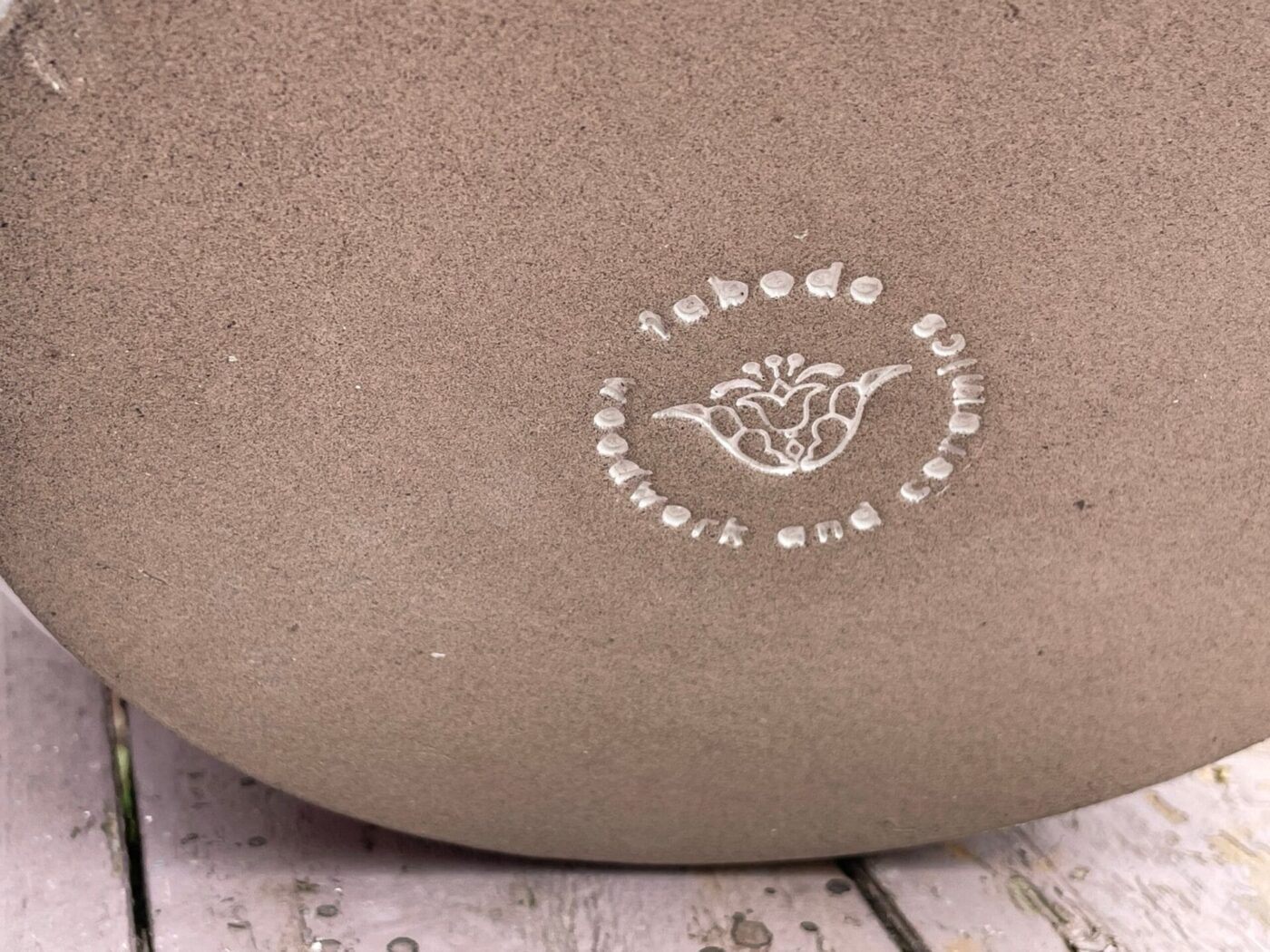 Large White & Copper Coiled Bowl with Hemp Rim — scale view