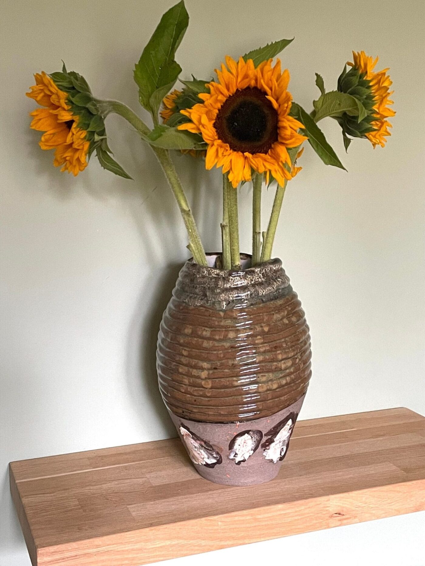 il_fullxfull.6140721146_qchu.jpg Tall Coiled Ceramic Vase — Brown & Grey Patchwork