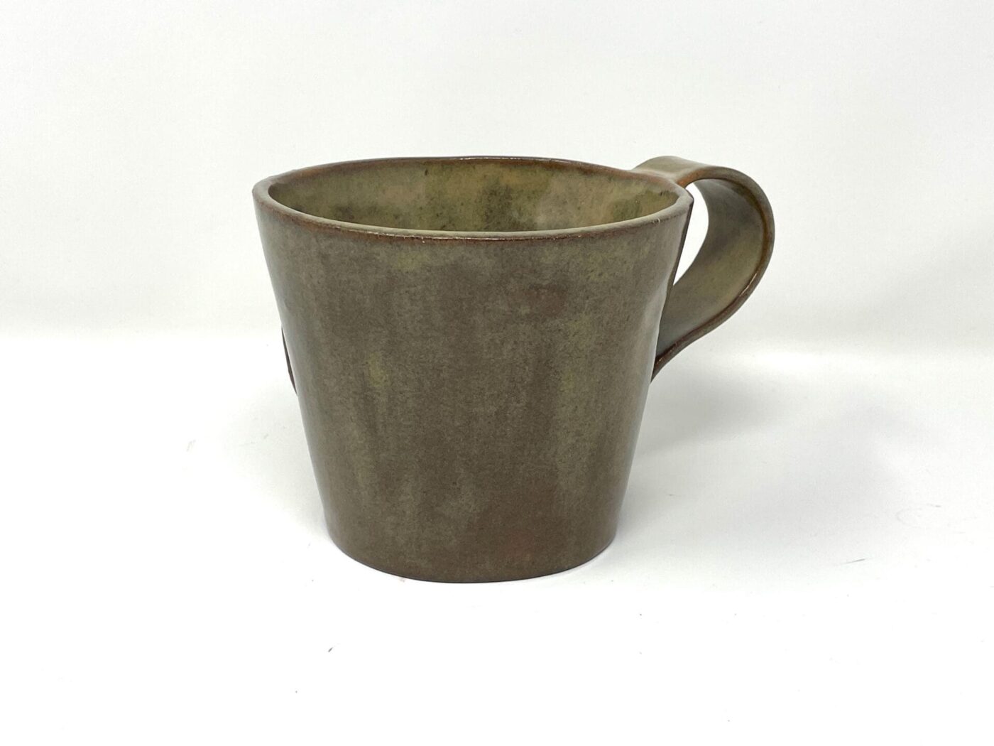 XL Ceramic Mug — "S" Initial, Light Brown — side view