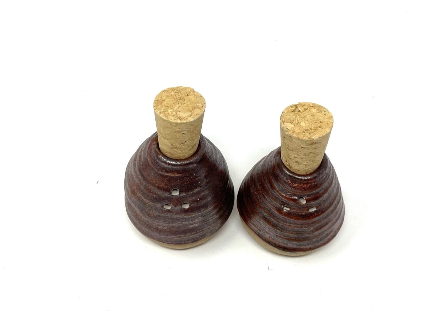 Copper-Glazed Coiled Ceramic Salt Shaker — styling detail