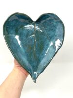 Handmade Ceramic Leaf Dish, Teal Glazed Trinket Tray, Spoon Rest, Soap Dish, Nature Inspired Home Decor, Unique Gift