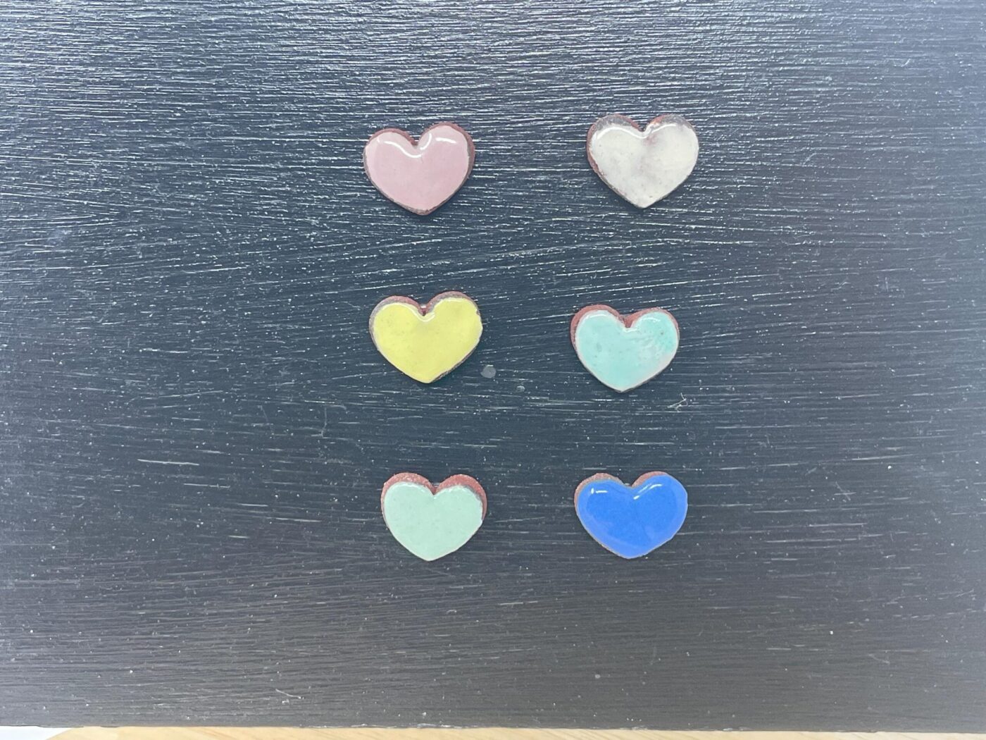 Pastel Ceramic Heart Magnets — Set of 6 (Terracotta) — alternate angle