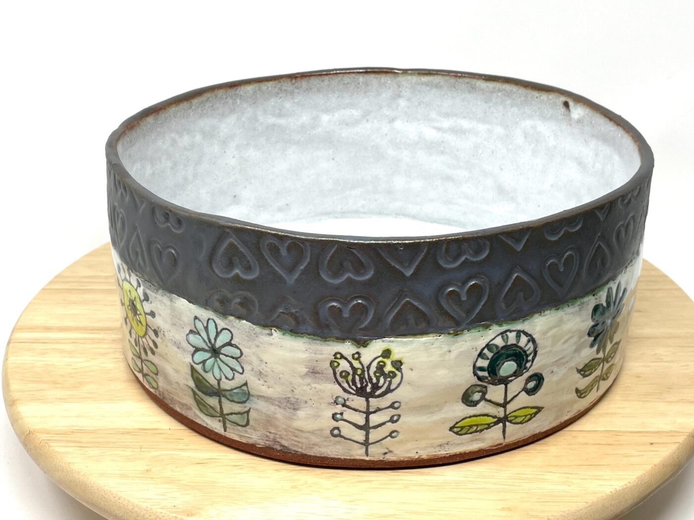 Large Terracotta Sgraffito Bowl (25cm) — back view