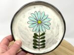Rustic Terracotta Small Plate | Handmade Ceramic Dish | Floral Sgraffito Design