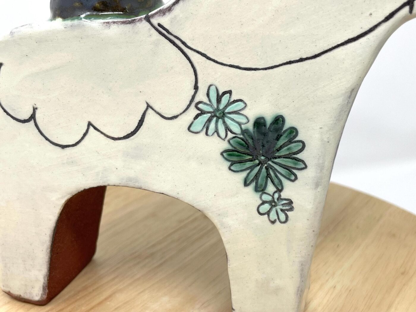 Dala Horse Ceramic Candlestick Holder — top view