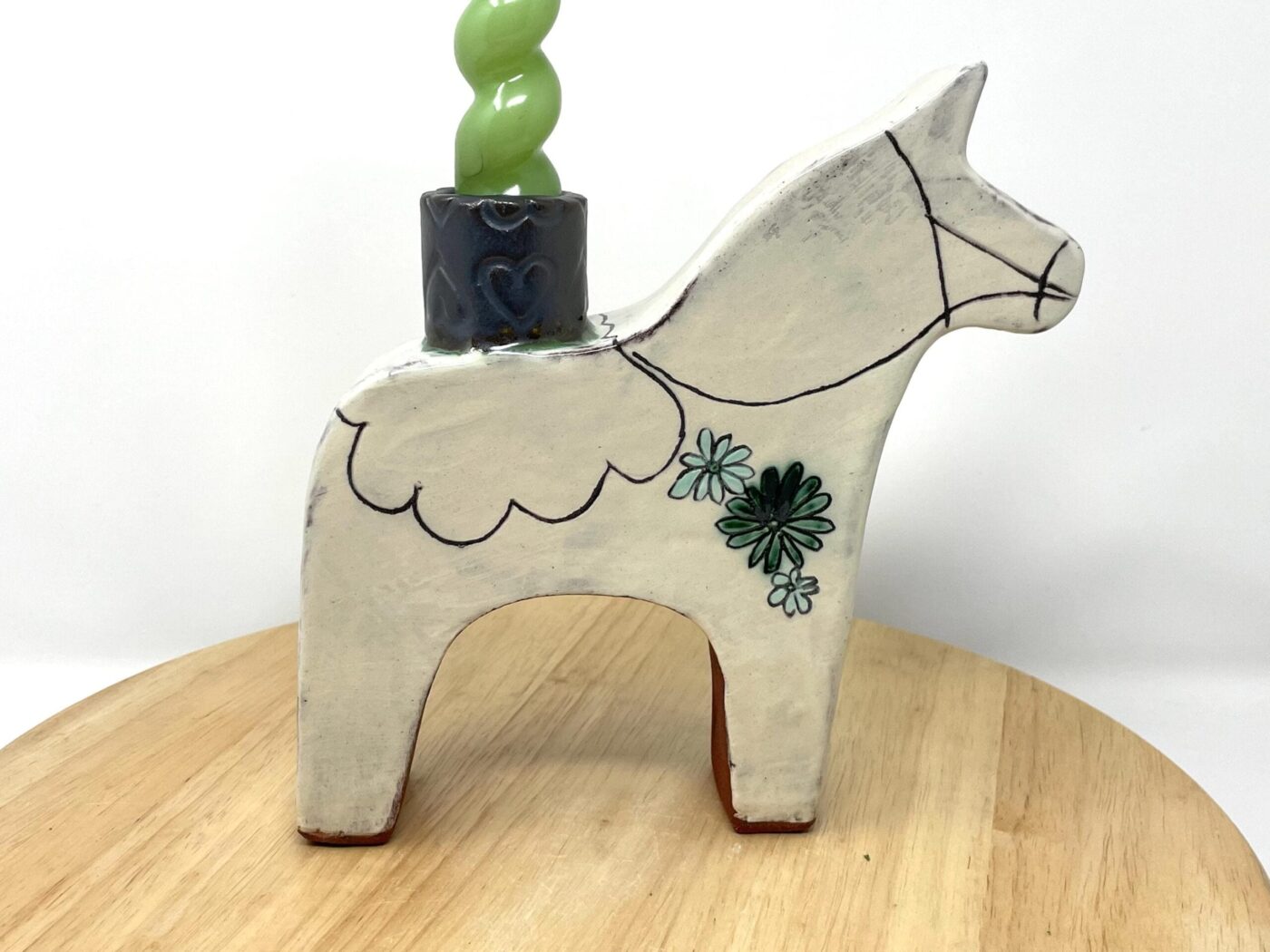 Dala Horse Ceramic Candlestick Holder