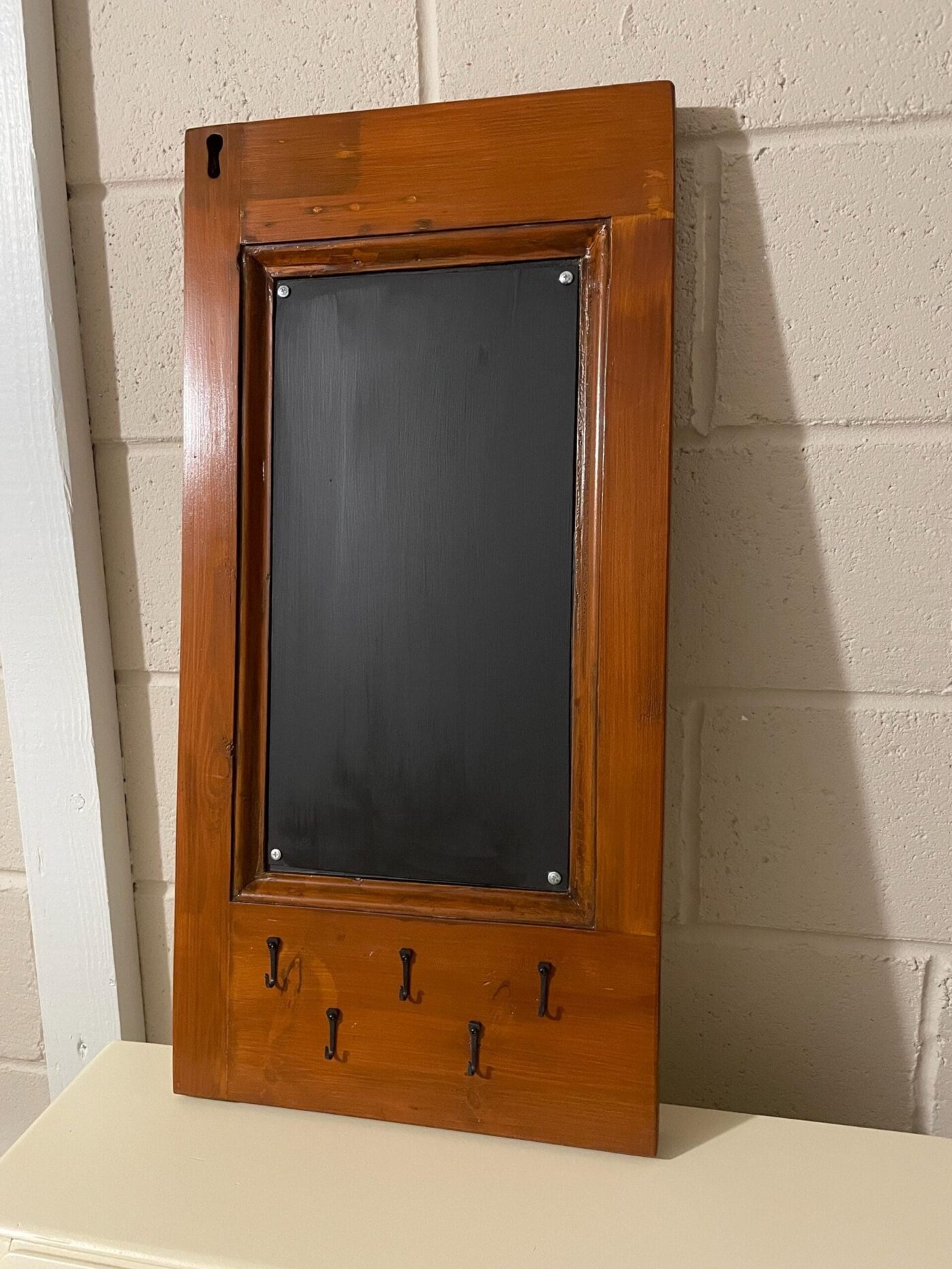 Vintage Door Panel with Magnetic Board (Natural Wood) — side view