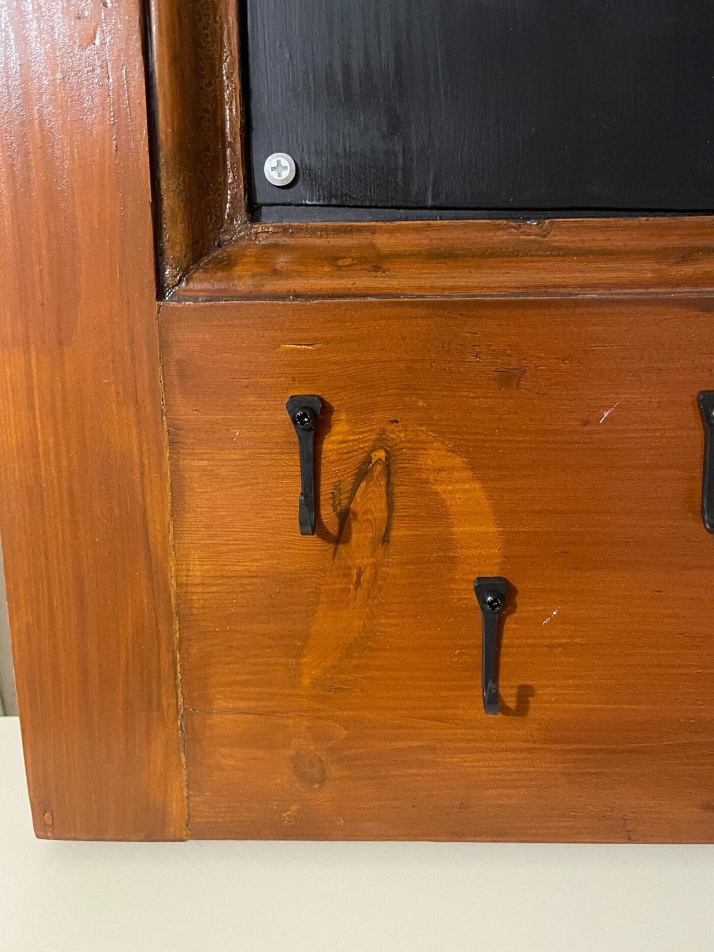 Vintage Door Panel with Magnetic Board (Natural Wood) — styling detail