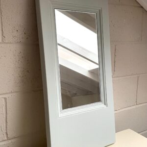 Vintage Repurposed Door Section Mirror | Farrow & Ball Mizzle | Versatile Home Decor