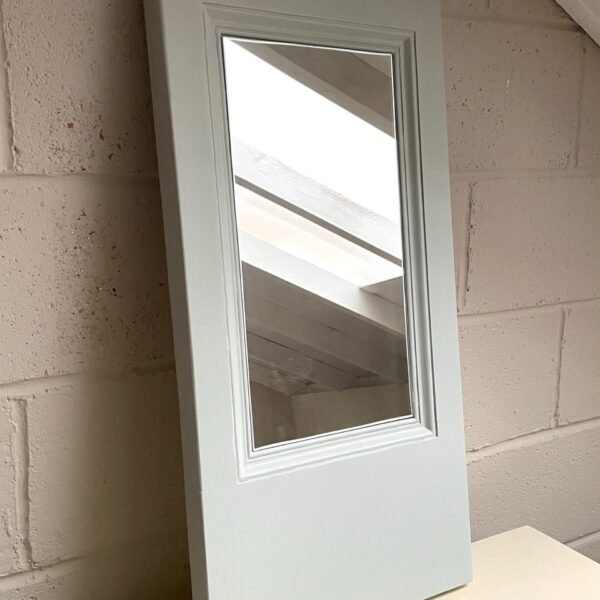 Vintage Repurposed Door Section Mirror | Farrow & Ball Mizzle | Versatile Home Decor