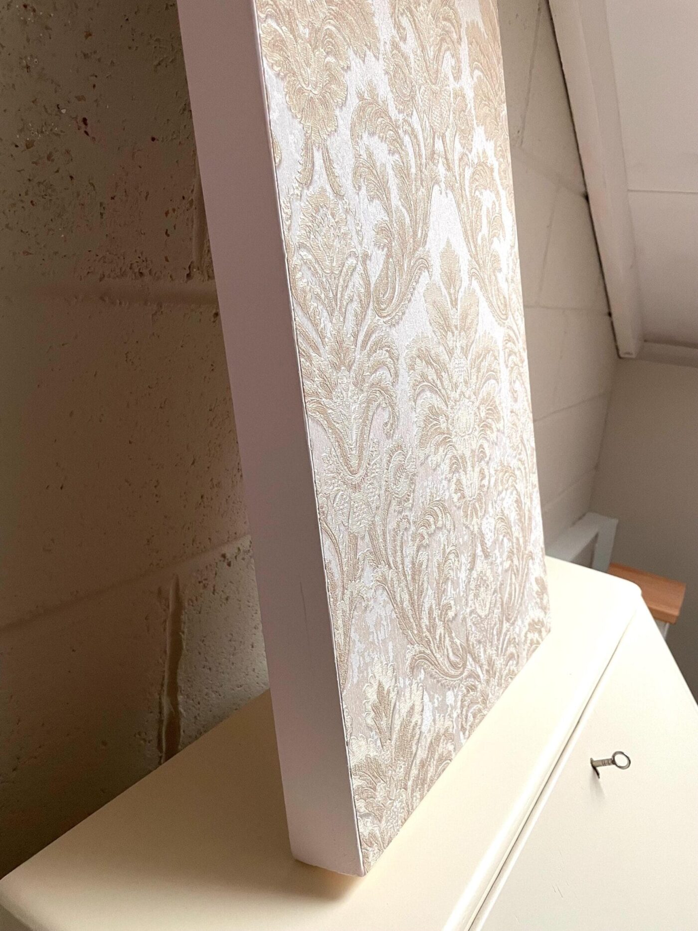 Vintage Door Panel Mirror with Key Hooks (Middleton Pink) — scale view