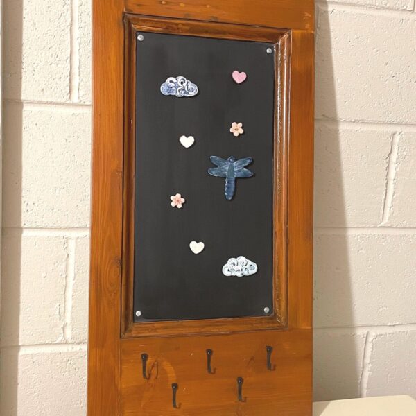 Vintage Repurposed Door Section with Magnetic Board | Rustic Charm Meets Modern Functionality