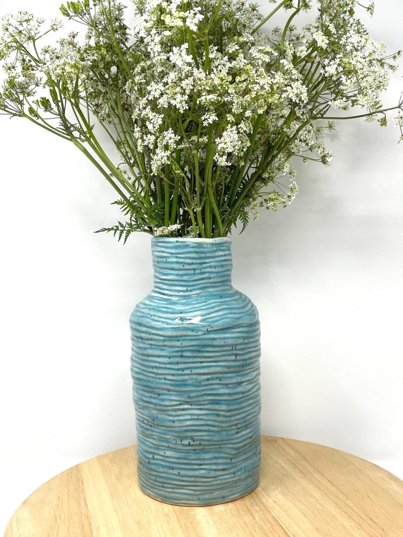 Speckled Turquoise Coiled Vase, Tall (22.5cm) — alternate angle