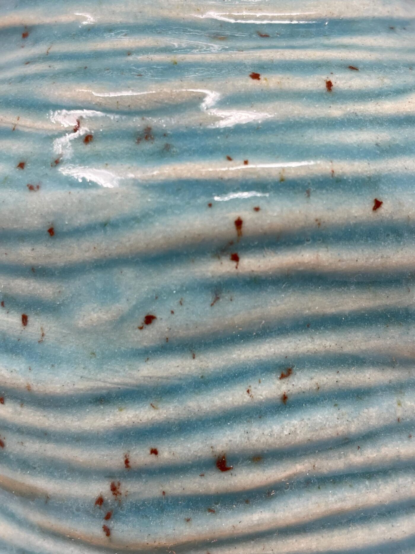 Speckled Turquoise Coiled Vase, Tall (22.5cm) — scale view