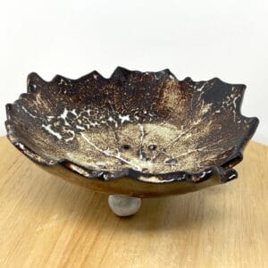 Handmade Ceramic Leaf Soap Dish | Real Leaf Impression | Rustic Bathroom Decor | Drainage Holes | Artisan Crafted